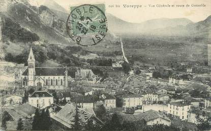CPA FRANCE 38 "Voreppe, vue générale et route de Grenoble"