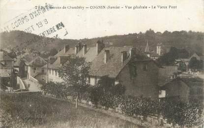 CPA FRANCE 38 "Cognin, vue générale, le vieux pont"