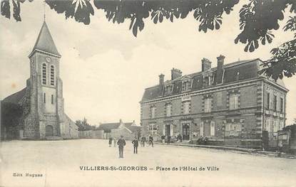 / CPA FRANCE 77 "Villiers Saint georges, place de l'hôtel de ville"