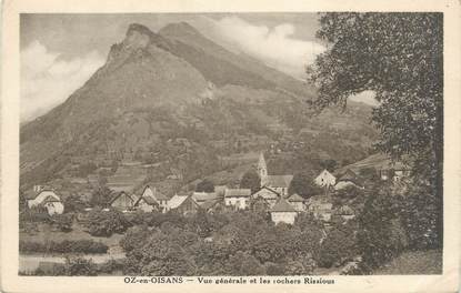 CPA FRANCE 38 "Oz en Oisans, vue générale et les rocher Rissious"