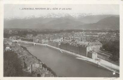 CPA FRANCE 38 "Grenoble, panorama de l'Isère et les Alpes"