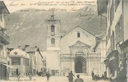 CPA FRANCE 73 "Moutiers, la place Saint Pierre et la cathédrale"