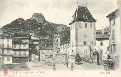 CPA FRANCE 73 "Moutiers, la place, vieux pont"