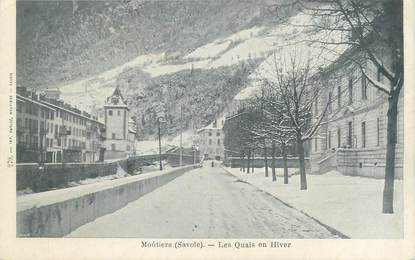 CPA FRANCE 73 "Moutiers, les quais en hiver"