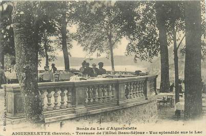 CPA FRANCE 73 "Aiguebelette, terrasse de l'hôtel Beau séjour"