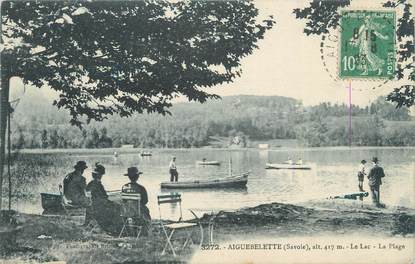 CPA FRANCE 73 "Aiguebelette, le lac, la plage"