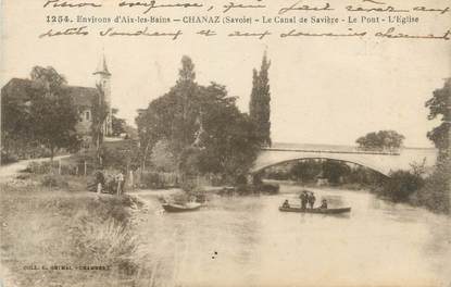 CPA FRANCE 73 "Chanaz, le canal de Savière, le pont, l'église"