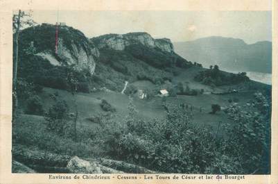 CPA FRANCE 73 "Environs de Chindrieux, Cessens, les tours de César et lac du Bourget"