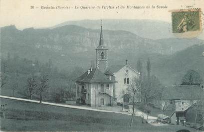 CPA FRANCE 73 "Grésin, le quartier de l'église et les montagnes de la Savoie"