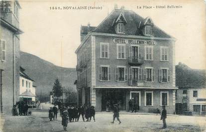 CPA FRANCE 73 "Novalaise, la place, hôtel Bellemin"