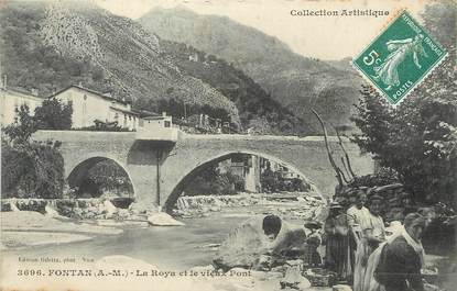 / CPA FRANCE 06 "Fontan, la Roya et le vieux pont'