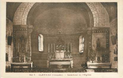 CPA FRANCE 33 "Cleyrac, intérieur de l'église"