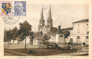 33 Gironde CPA FRANCE 33 "Branne, l'église et le monument des morts"