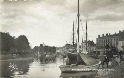 CPSM FRANCE 33 "Blaye, bateaux sur le chenal"