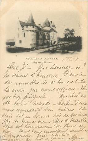CPA FRANCE 33 "Léognan, château Olivier"