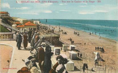 CPA FRANCE 33 "Soulac sur Mer, vue sur le casino et la plage" / CACHET AMBULANT