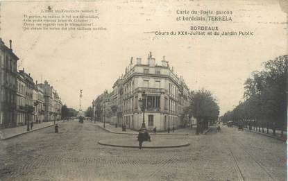 CPA FRANCE 33 "Bordeaux, cours du XXX Juillet et jardin Public"