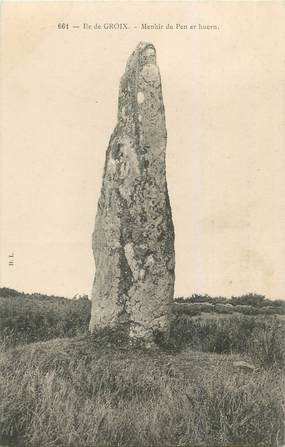 CPA FRANCE 56 "Ile de Groix" / MENHIR