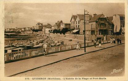 CPA FRANCE 56 "Quiberon, l'entrée de la plage et port Maria"