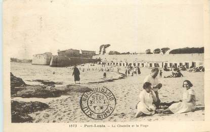 CPA FRANCE 56 "Port Louis, la citadelle et la plage"