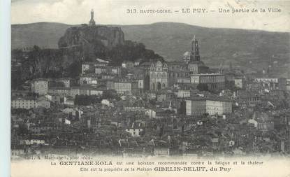 CPA FRANCE 43 "Le Puy, une partie de la ville" / PUBLICITE