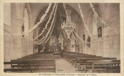 CPA FRANCE 86 "Saint Pierre Saint Hilaire, intérieur de l'église"
