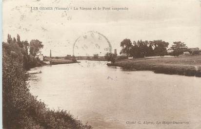 CPA FRANCE 86 "Les Ormes, la Vienne et le pont suspendu"