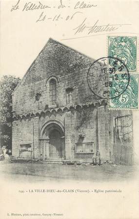 CPA FRANCE 86 "Le Ville Dieu du Clain, église paroissiale"