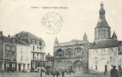 CPA FRANCE 86 "Civray, église et place d'Armes"