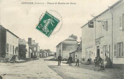 CPA FRANCE 08 "Justine, place et route de Séry"