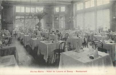 CPA FRANCE 73 "Aix les Bains, hôtel du Louvre et Savoy, restaurant"