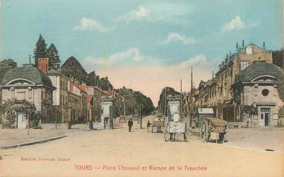 CPA FRANCE 37 "Tours, place Choiseul et rampe de la Tranchée"