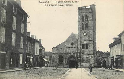 CPA FRANCE 03 "Gannat, église Sainte Croix, la façade"