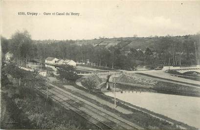 CPA FRANCE 03 "Urçay, gare et canal du Berry"