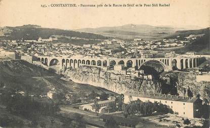 CPA ALGERIE "Constantine, panorama pris de la route de sétif"