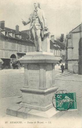 CPA FRANCE 77 "Nemours, statue de Bezout" / CACHET AMBULANT