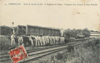 CPA FRANCE 77 "Versailles, école de chemin de fer, transport d'un tronçon de Pont Marcille"