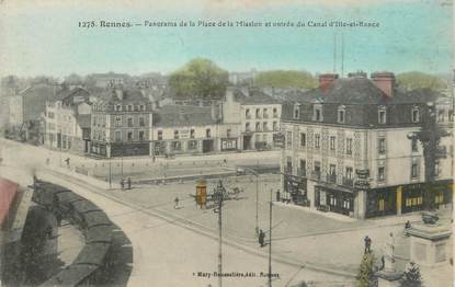 CPA FRANCE 35 "Rennes, panorama de la place de la mission"