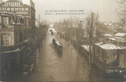 CPA FRANCE 92 "Rueil, avenue du chemin de fer" / INONDATION 1910