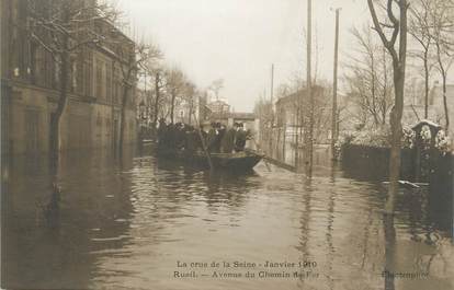 CPA FRANCE 92 "Rueil, avenue du chemin de fer" / INONDATIONS 1910
