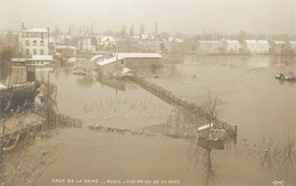 CPA FRANCE 92 "Rueil, vue prise de la gare" / INONDATIONS 1910