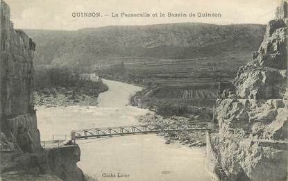 CPA FRANCE 04 "Quinson, la passerelle et le bassin de Quinson"