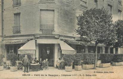 CPA FRANCE 77 "Melun, café de la banque"