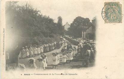 CPA FRANCE 56 "Baud, commencement procession du dimanche"