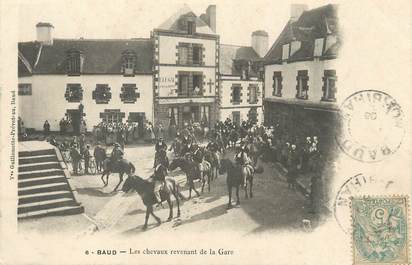 CPA FRANCE 56 "Baud, les chevaux revenant de la gare"