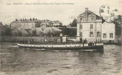 CPA FRANCE 56 "Lorient, hôpital Maritime et départ d'un vapeur"