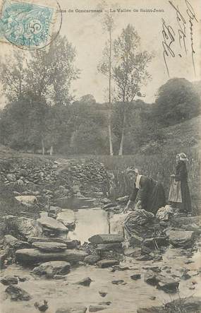 CPA FRANCE 29 "Concarneau, la vallée de Saint Jean" / LAVEUSE