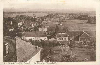 CPA FRANCE 88 "Grandvillers, la mairie et l'étang l'Abbé"