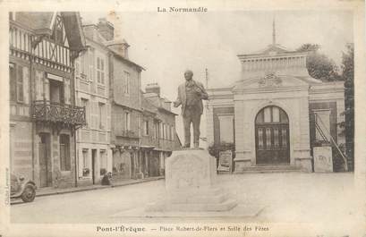 CPA FRANCE 14 "Pont l'Evêque, place Robert de Flers et salle des fêtes"