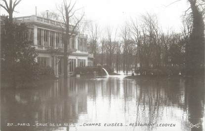 CPA FRANCE 75 "Paris Inondation 1910, champs Elysées, restaurant Ledoyen" / Ed. ELECTROPHOT